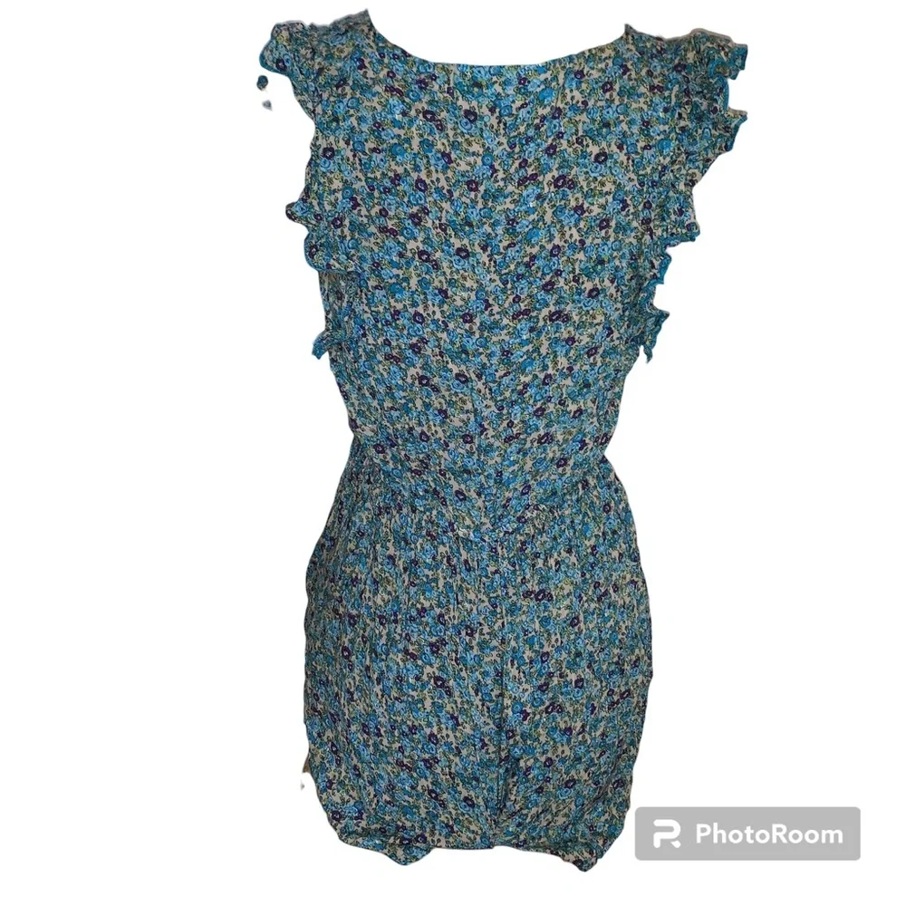 Red Berry Romper Floral Ruffle - Picture 3 of 13